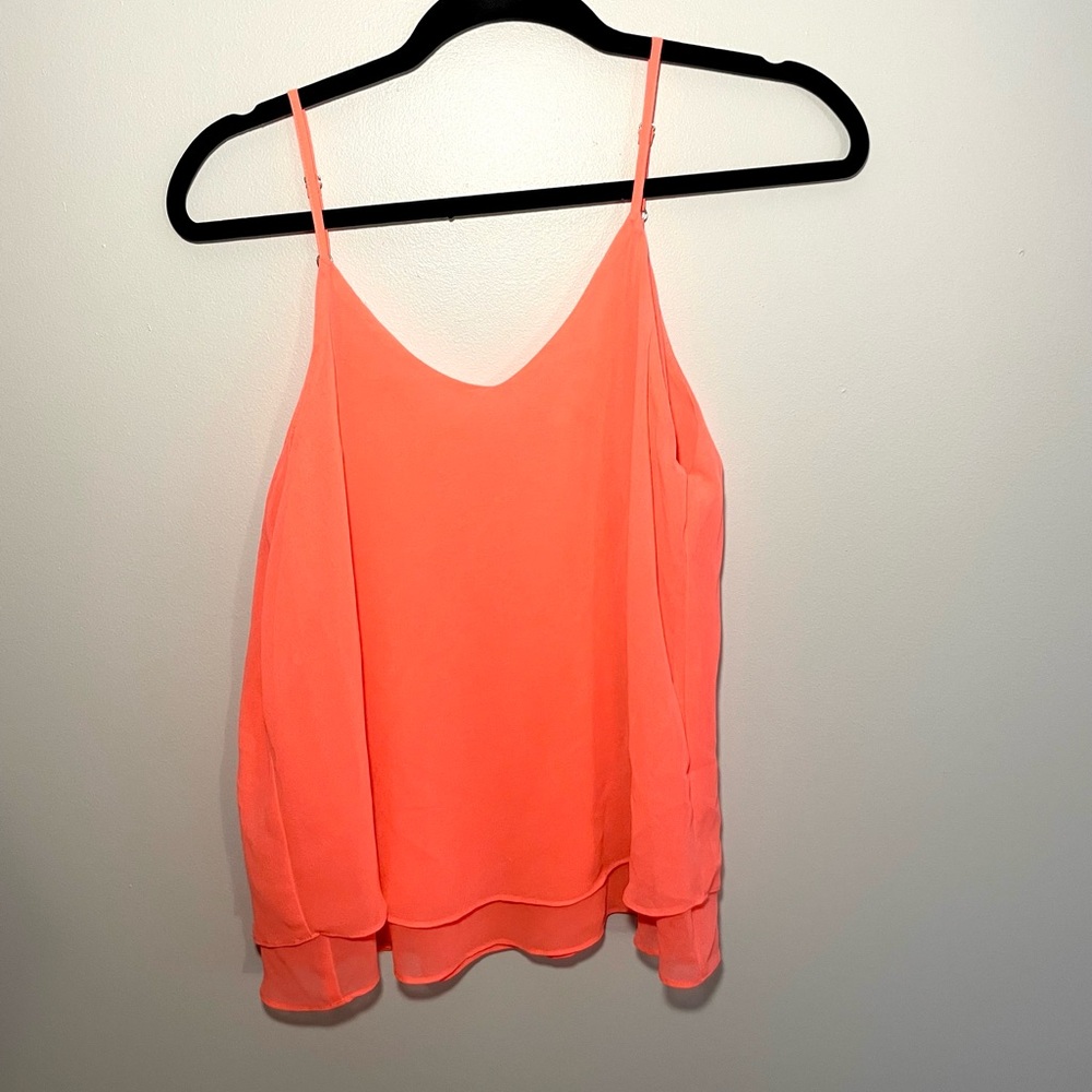 Neon Pink Chiffon Tank